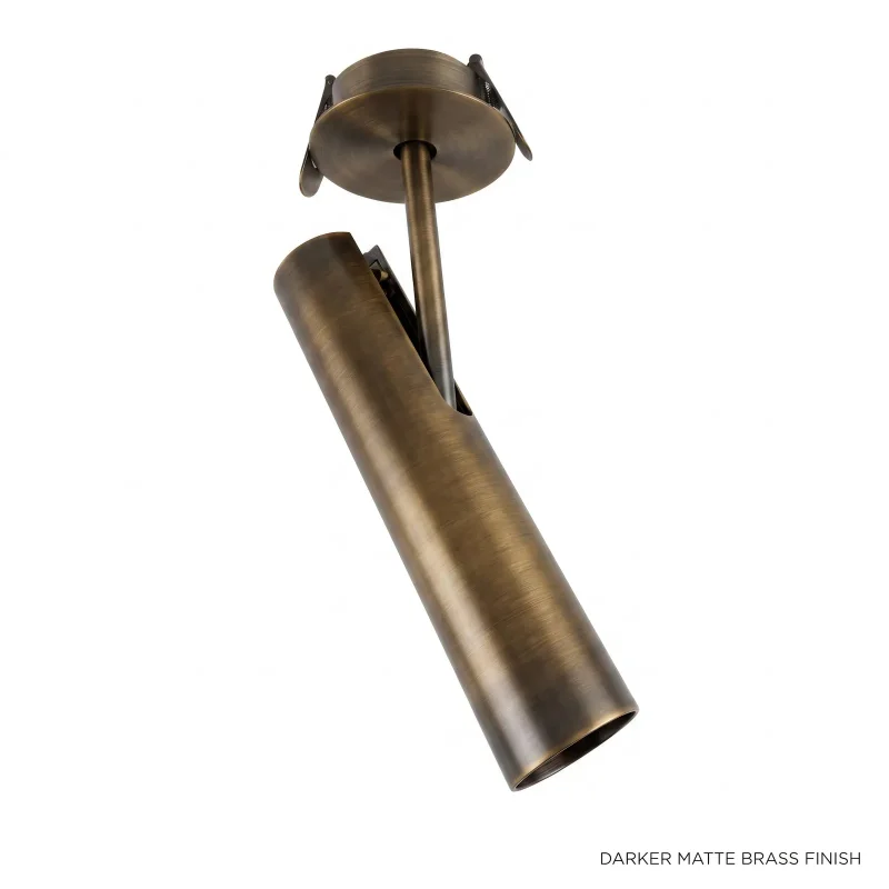 Adjustable spotlight in darker matte brass finish