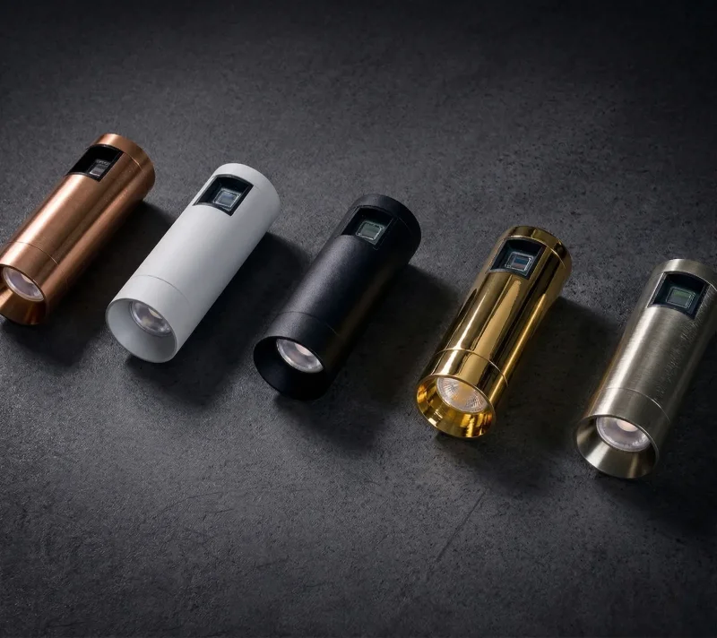 Five metal and matte finishes