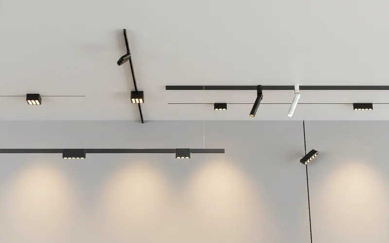 Tizrah track composition on a white ceiling